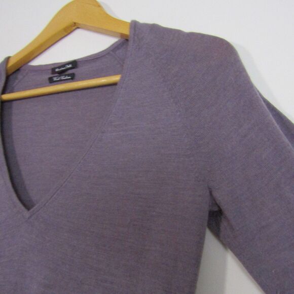 Massimo Dutti Women's Sweater Small Purple Cashmere Wool Capsule Wardrobe Cozy - Picture 4 of 10